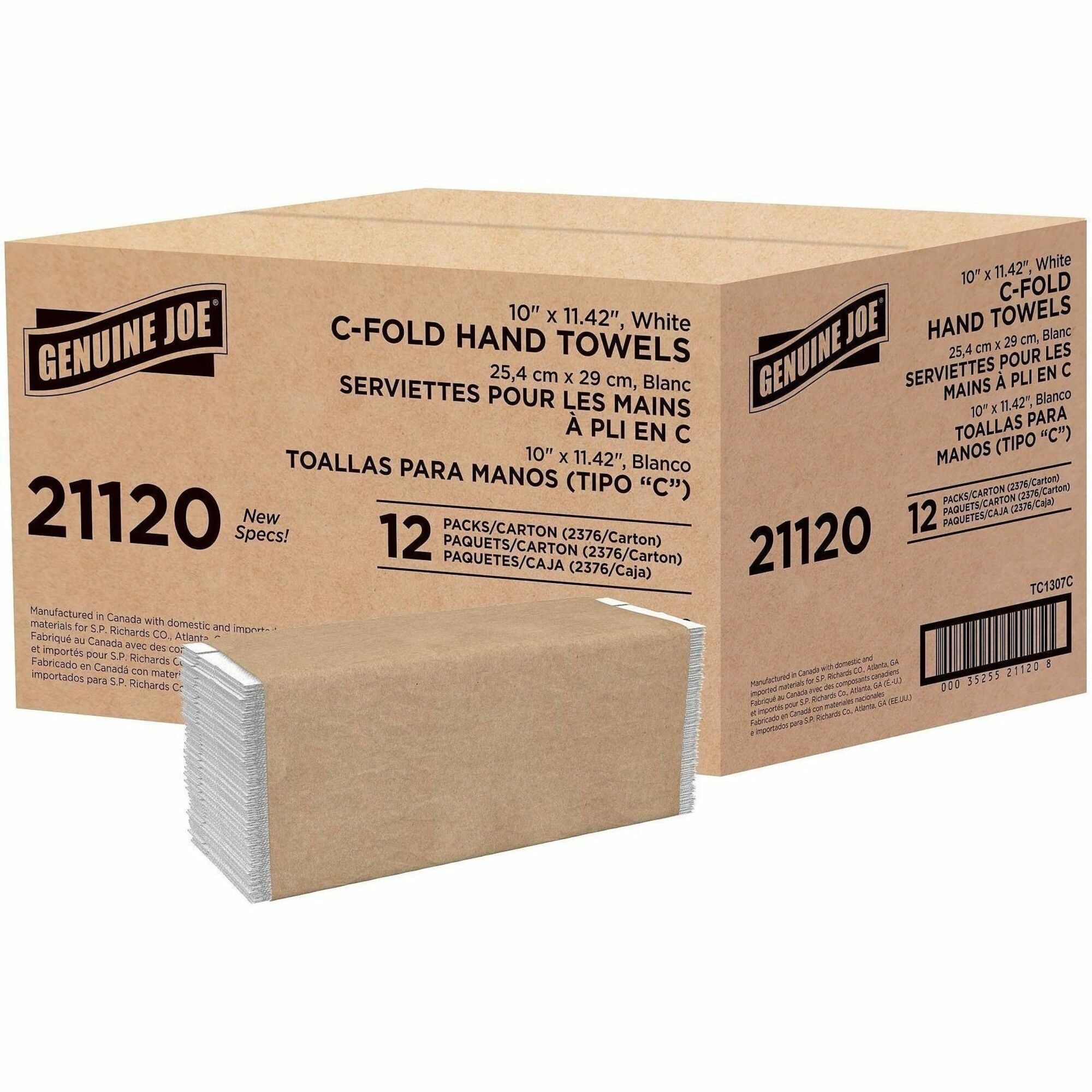 1 Ply - C-fold - 13" Width x 10" Length - embossed design - White - Fiber, Paper - 200 Sheets/Pack - 12 / Carton
