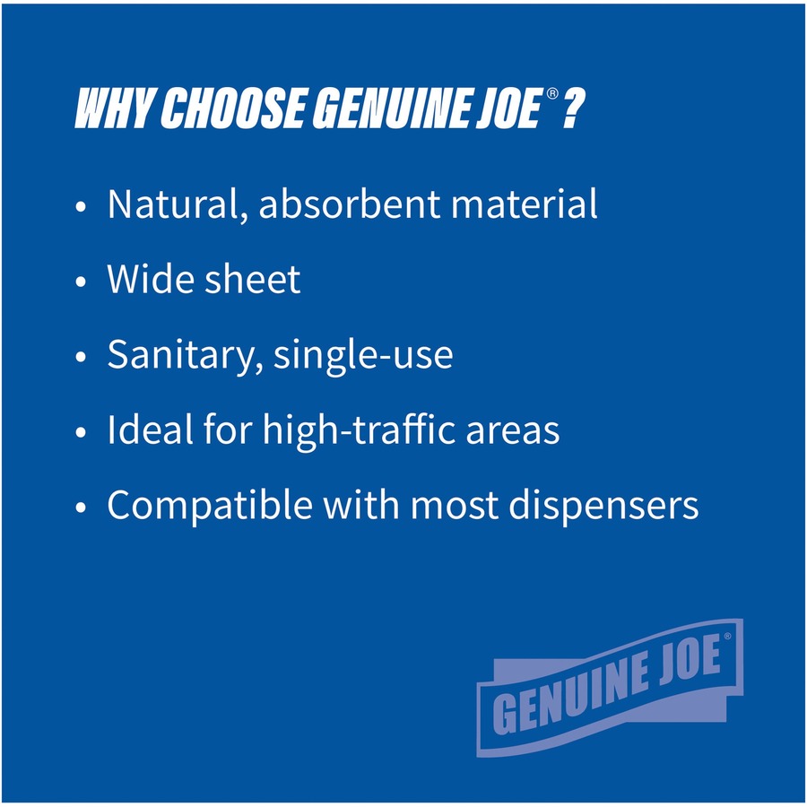 Genuine Joe Embossed Hardwound Roll Towels - 7.87" Width x 350 ft Length - 2" Core - Natural - 12 / Carton