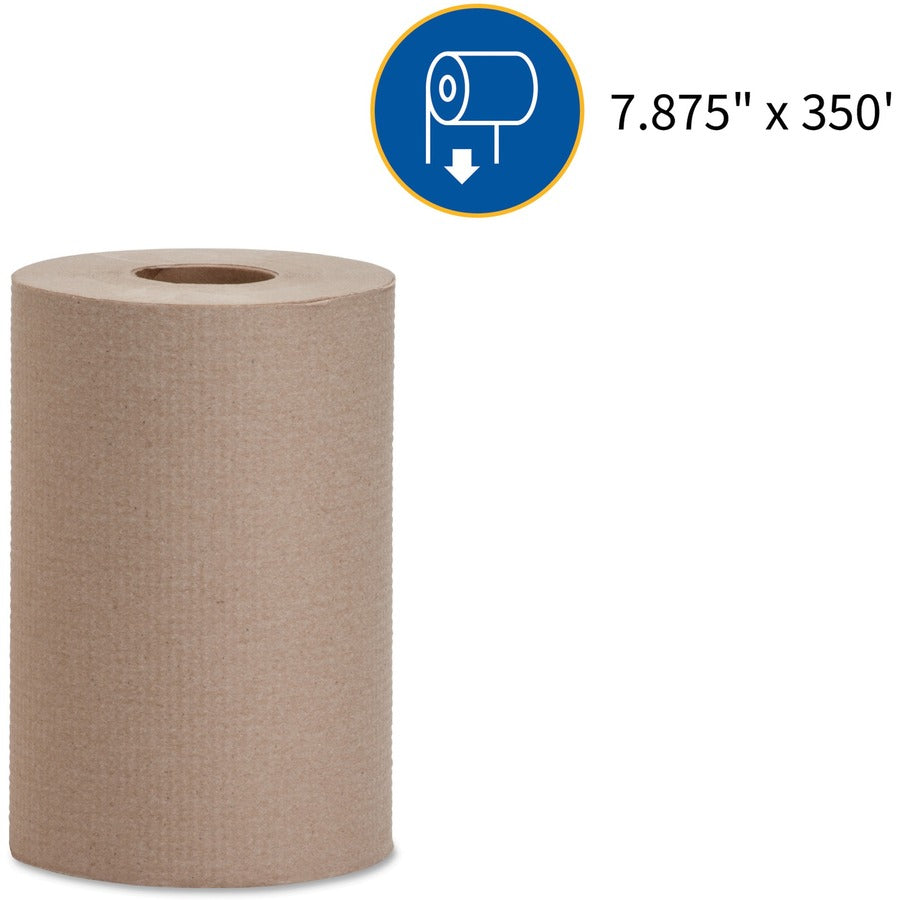 Genuine Joe Embossed Hardwound Roll Towels - 7.87" Width x 350 ft Length - 2" Core - Natural - 12 / Carton