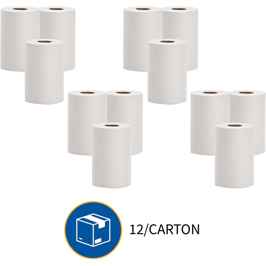 Genuine Joe Hardwound Roll Paper Towels - 7.87" Width x 350 ft Length - 2" Core - White - 12 / Carton