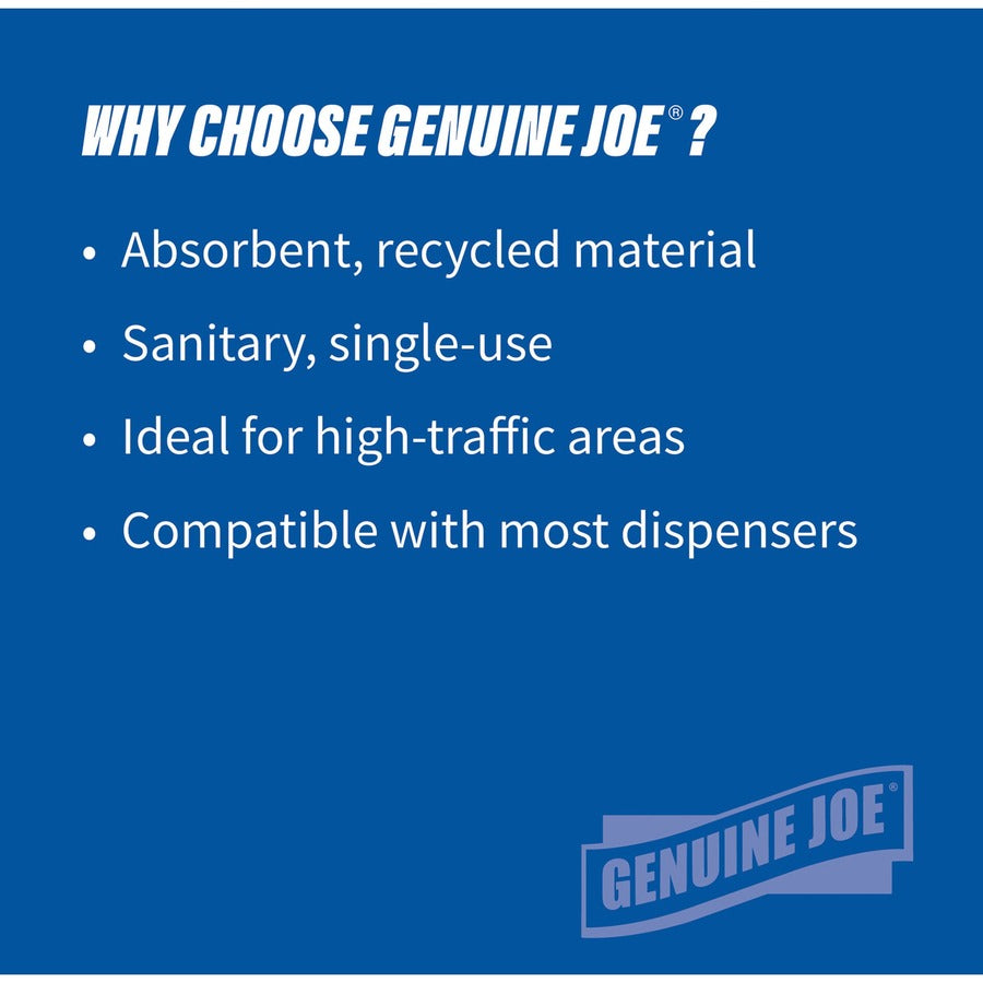 Genuine Joe Hardwound Roll Paper Towels - 7.87" Width x 350 ft Length - 2" Core - White - 12 / Carton