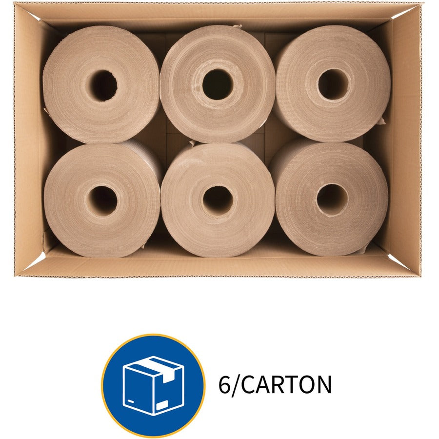 Genuine Joe Embossed Hardwound Roll Towels - 7.90" Width x 800 ft Length - 2" Core - Natural - 6 / Carton