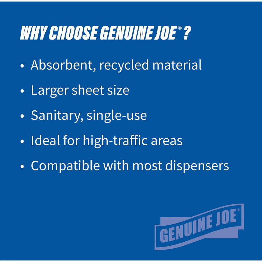 Genuine Joe Hardwound Roll Paper Towels - 7.90" Width x 800 ft Length - 2" Core - White - 6 / Carton