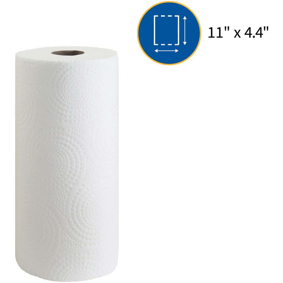 Genuine Joe Kitchen Roll Flexible Size Towels - 2 Ply - 1 5/8" Core - White - 30 / Carton
