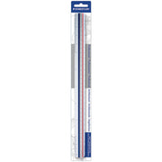 12" Length x 1" Width - 3/32, 3/16, 1/8, 1/4, 3/8, 1/2, 3/4, 1, 1-1/2, 3, 16 Graduations - Imperial Measuring System - Polystyrene - White - 1 Each