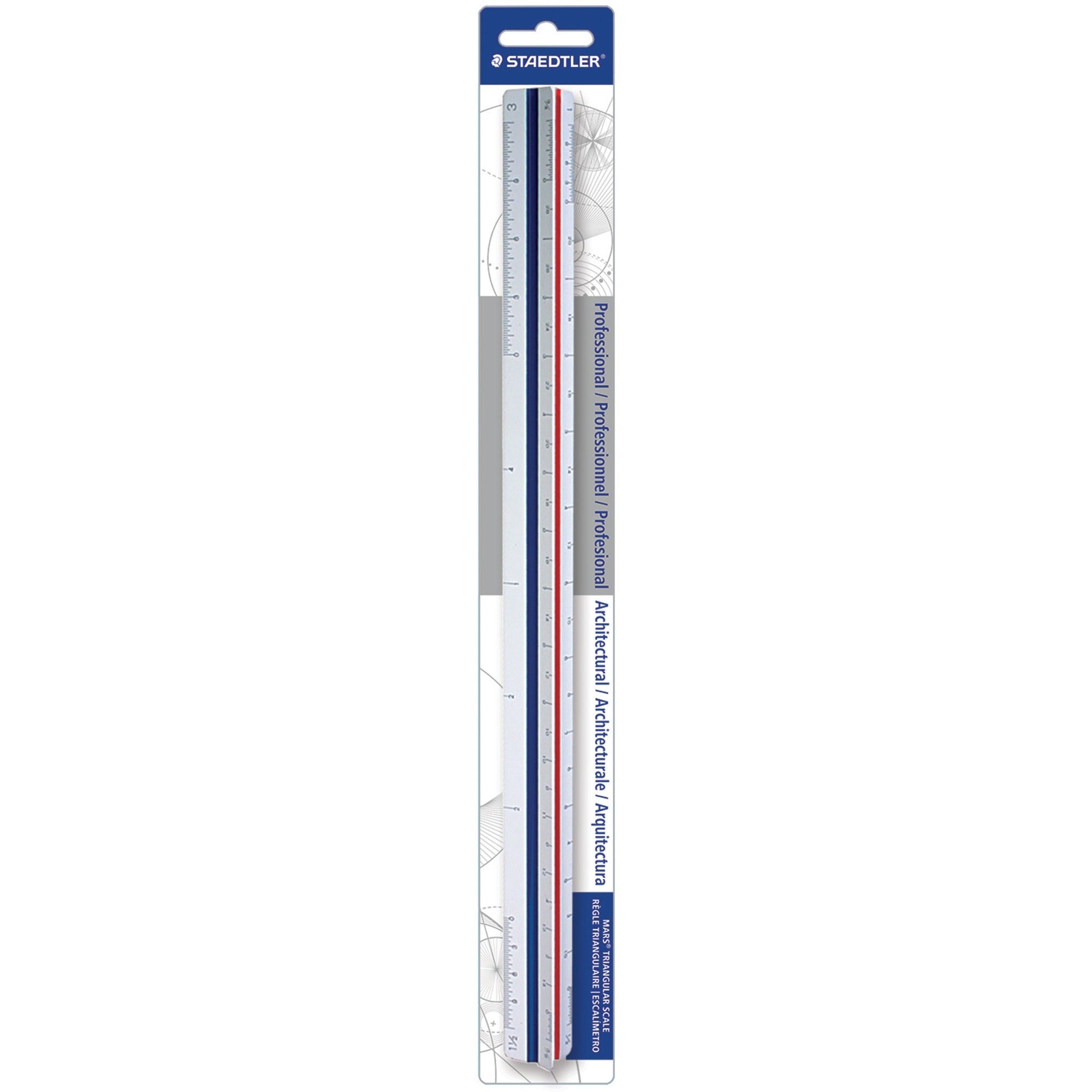 12" Length x 1" Width - 3/32, 3/16, 1/8, 1/4, 3/8, 1/2, 3/4, 1, 1-1/2, 3, 16 Graduations - Imperial Measuring System - Polystyrene - White - 1 Each