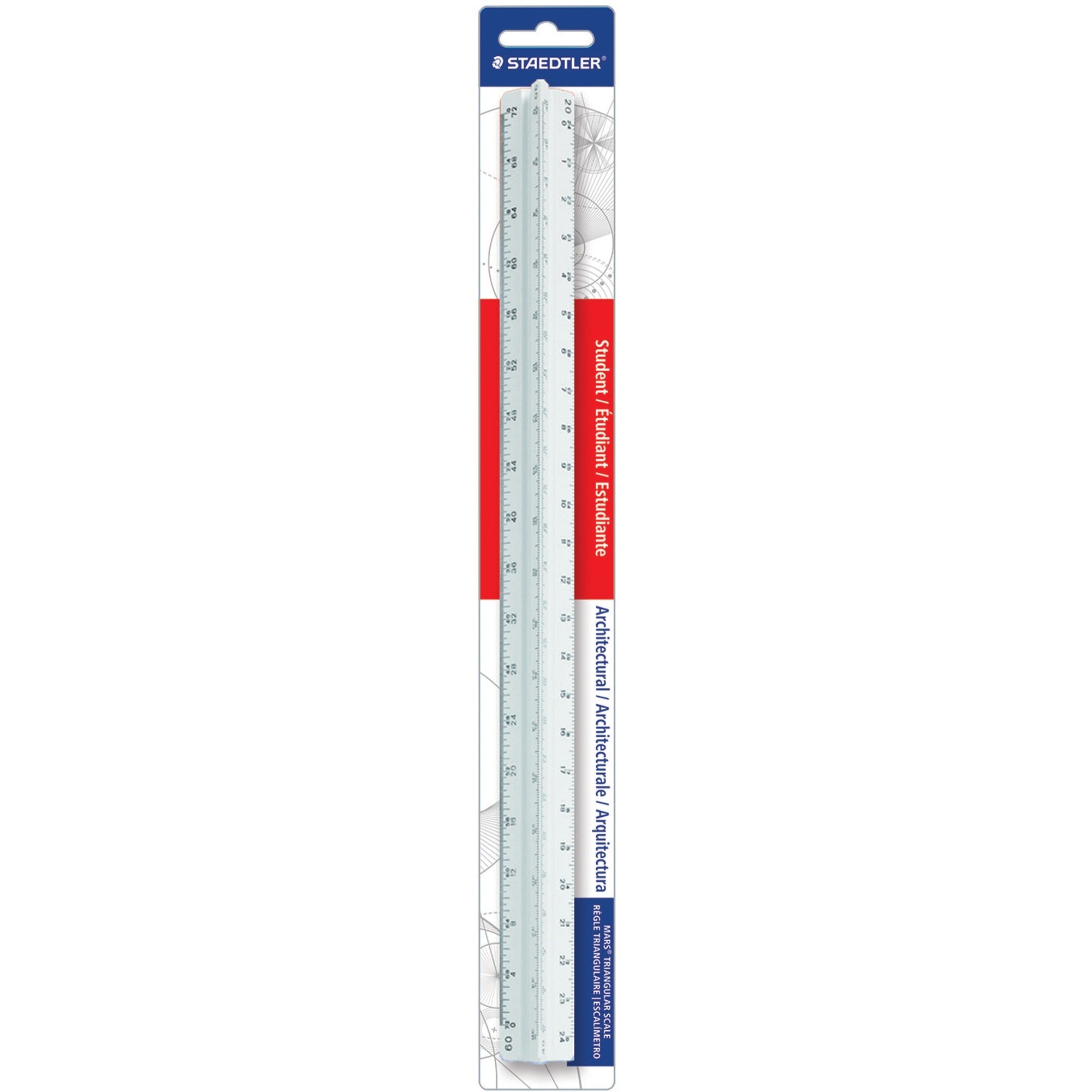 12" Length x 1" Width - 3/32, 1/8, 3/16, 1/4, 3/8, 1/2, 3/4, 1, 1-1/2 Graduations - Imperial, Metric Measuring System - Polystyrene - White - 1 Each