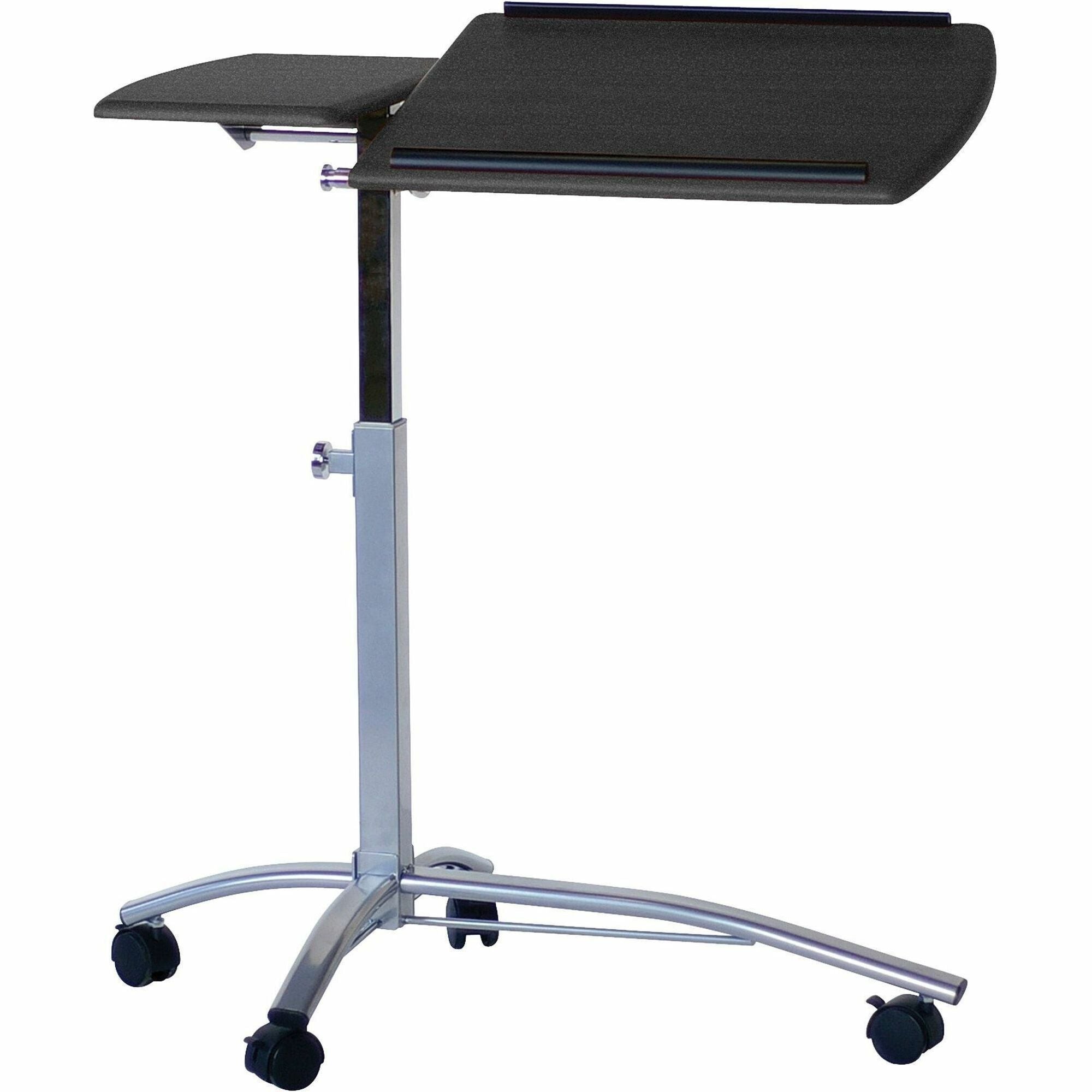 Rectangle Top - Adjustable Height - 27" to 38" Adjustment - 15" Table Top Length x 29.50" Table Top Width - Assembly Required - Charcoal Black - Steel Frame Material - 1 Each