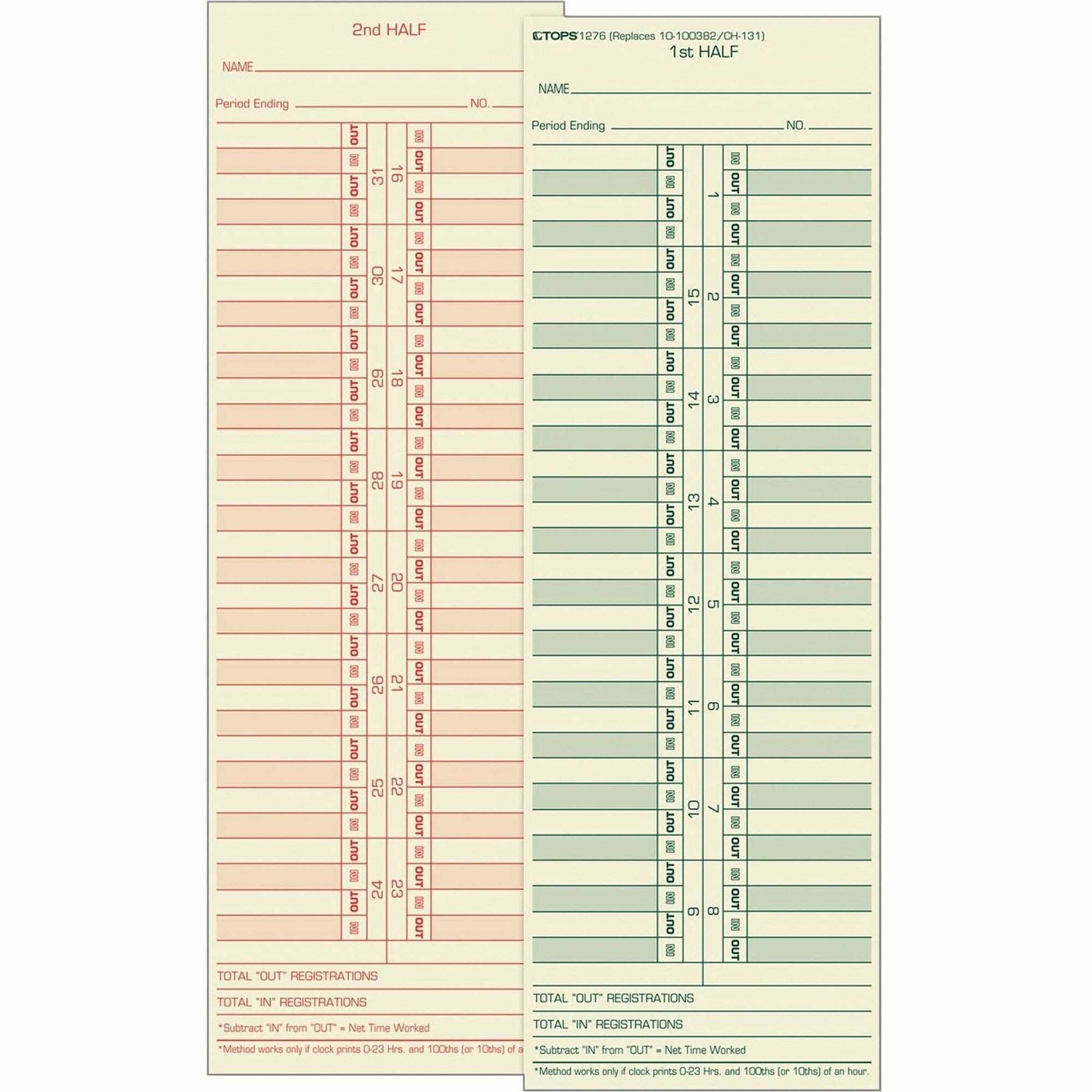 Double Sided Sheet - 3.50" x 10.50" Sheet Size - Yellow - Manila Sheet(s) - Green, Red Print Color - 500 / Box