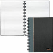 TOPS Sophisticated Business Executive Notebooks - 96 Sheets - Wire Bound - 20 lb Basis Weight - 8 1/4" x 11 3/4" Sheet Size - White Paper - Gray Binding - Black Cover - Hard Cover, Numbered, Ribbon Marker, Heavyweight - 1 Each