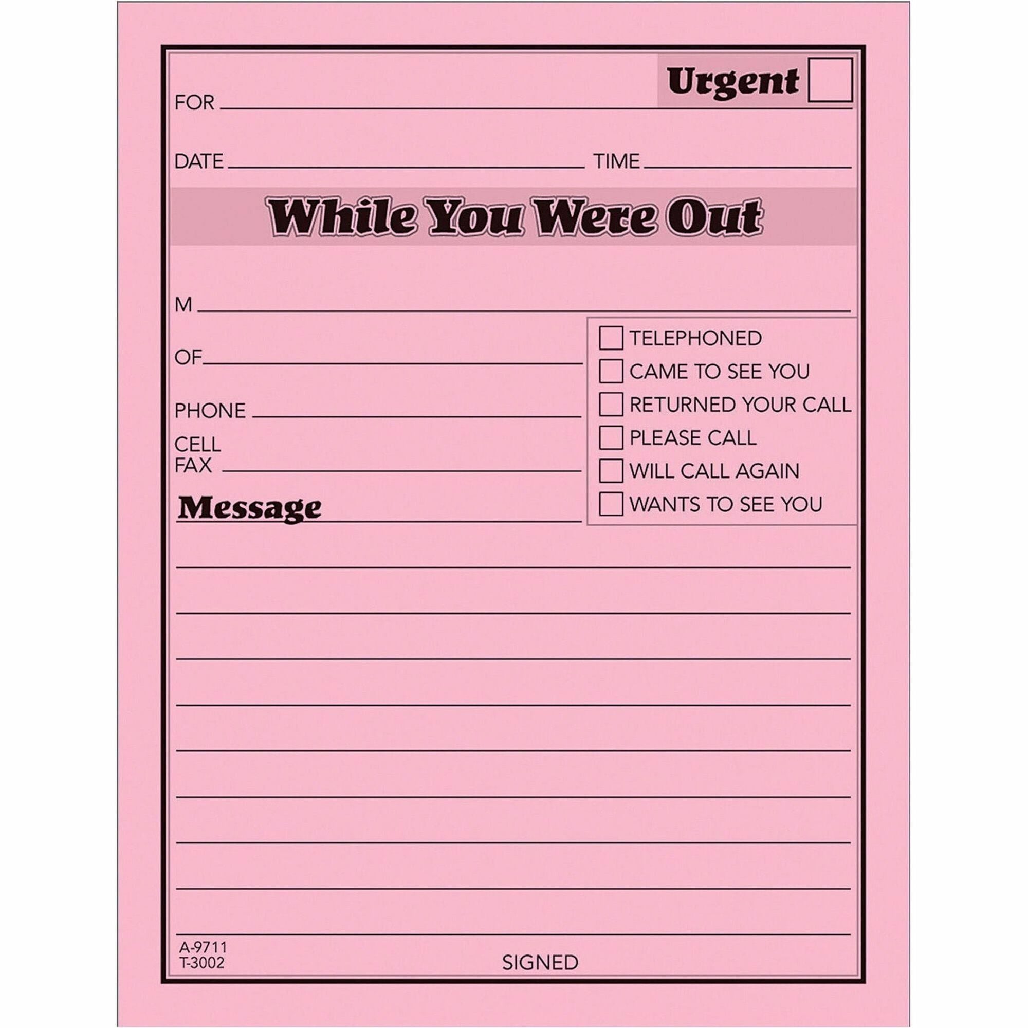 50 Sheet(s) - Gummed - 5.50" x 4.25" Sheet Size - Pink - Pink Sheet(s) - Black Print Color - 1 Dozen