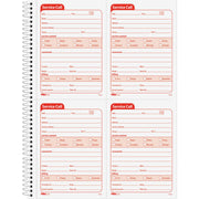 200 Sheet(s) - Spiral Bound - 2 Part - Carbonless Copy - 5.50" x 4" Form Size - 8.25" x 11" Sheet Size - White, Canary - Red Print Color - 1 Each