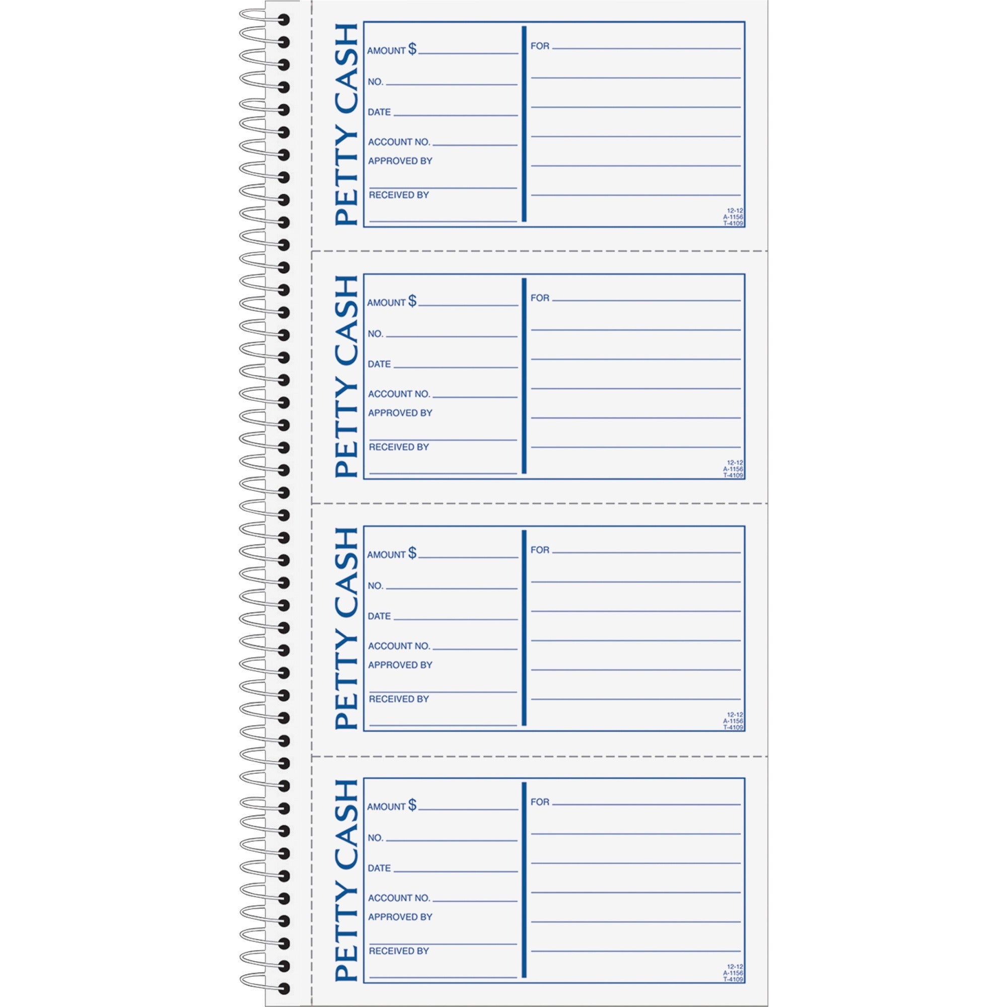 Wire Bound - 2 Part - Carbonless Copy - 2.75" x 5" Form Size - 5.50" x 11" Sheet Size - White, Yellow - Blue, Red Print Color - 1 Each