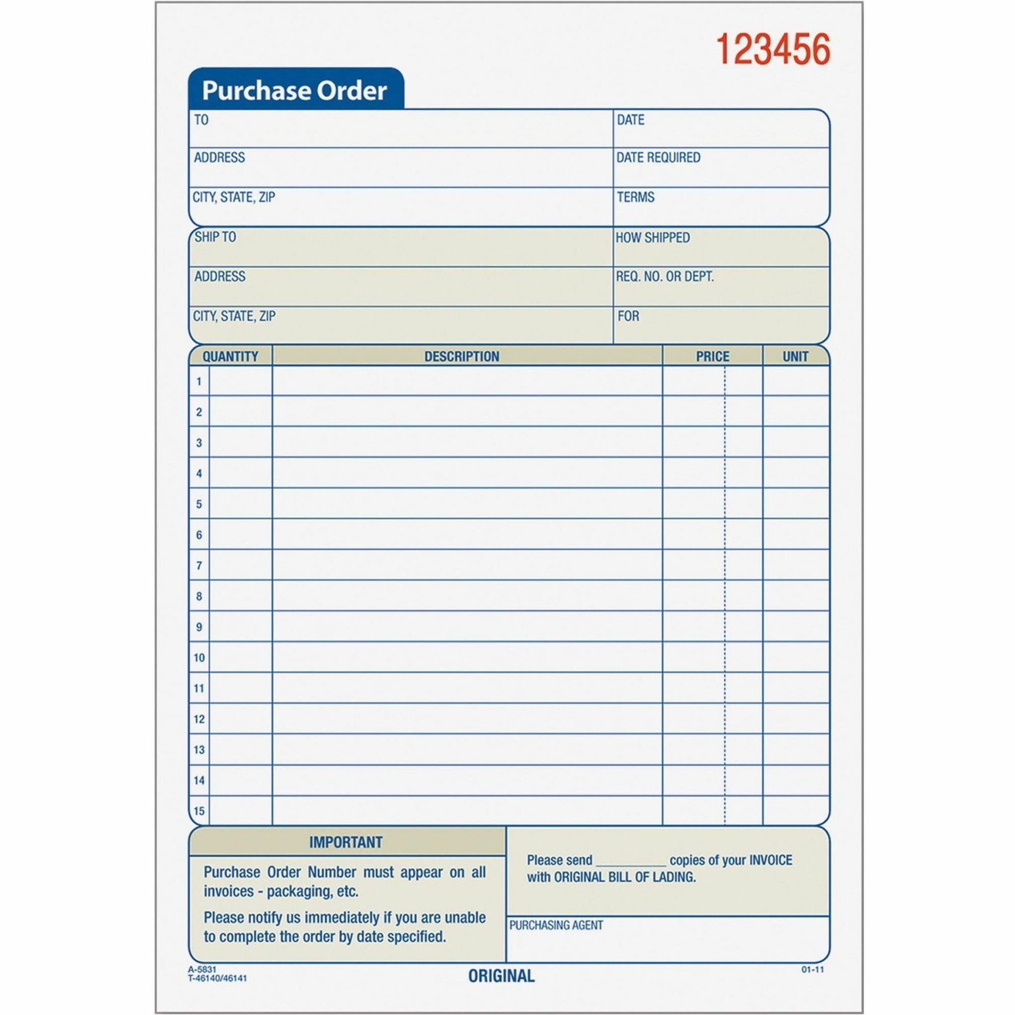 50 Sheet(s) - 3 Part - Carbonless Copy - 5.56" x 7.93" Sheet Size - Assorted Sheet(s) - 1 Each