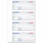 TOPS Money/Rent Receipt Book, 2 Part, Carbonless, 2.75" x 7.25", Assorted Sheets, Blue Print, 4 Forms per Sheet, 1 Each
