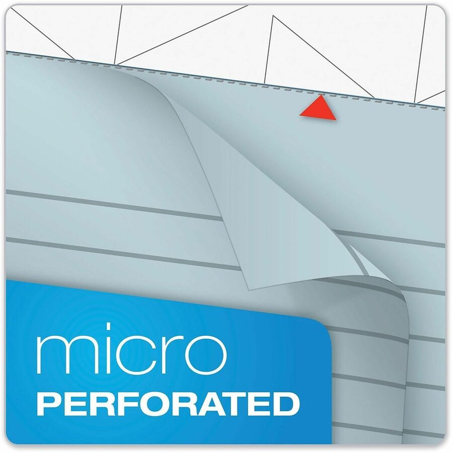 50 Sheets - 0.28" Ruled - 16 lb Basis Weight - Jr.Legal - 5" x 8" Sheet Size - Blue Paper - Hard Cover, Perforated, Rigid, Easy Tear - 12 / Pack