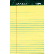 50 Sheets - Double Stitched - 0.28" Ruled - 16 lb Basis Weight - Jr.Legal - 5" x 8" Sheet Size - Canary Paper - Hard Cover, Perforated, Easy Tear, Sturdy Back, Resist Bleed-through - 12 / Pack
