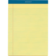 100 Sheets - Double Stitched - 0.25" Ruled - 16 lb Basis Weight - 8 1/2" x 11 3/4" Sheet Size - Canary Paper - Marble Green Binding - Perforated, Hard Cover, Resist Bleed-through - 6 / Pack
