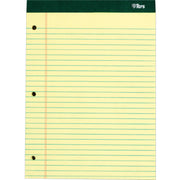 100 Sheets - Double Stitched - 0.34" Ruled - 16 lb Basis Weight - 8 1/2" x 11 3/4" Sheet Size - Canary Paper - Marble Green Binding - Perforated, Hard Cover, Resist Bleed-through - 6 / Pack