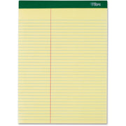 100 Sheets - 0.34" Ruled - 16 lb Basis Weight - 8 1/2" x 11 3/4" Sheet Size - Canary Paper - Marble Green Binding - Perforated, Hard Cover - 6 / Pack