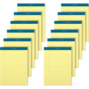 50 Sheets - Double Stitched - 0.34" Ruled - 16 lb Basis Weight - 8 1/2" x 11 3/4" Sheet Size - Canary Paper - Marble Green Binding - Perforated, Hard Cover, Resist Bleed-through - 12 / Pack