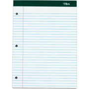 100 Sheets - Double Stitched - 0.34" Ruled - 16 lb Basis Weight - 8 1/2" x 11 3/4" Sheet Size - White Paper - Marble Green Binding - Perforated, Hard Cover, Resist Bleed-through - 6 / Pack