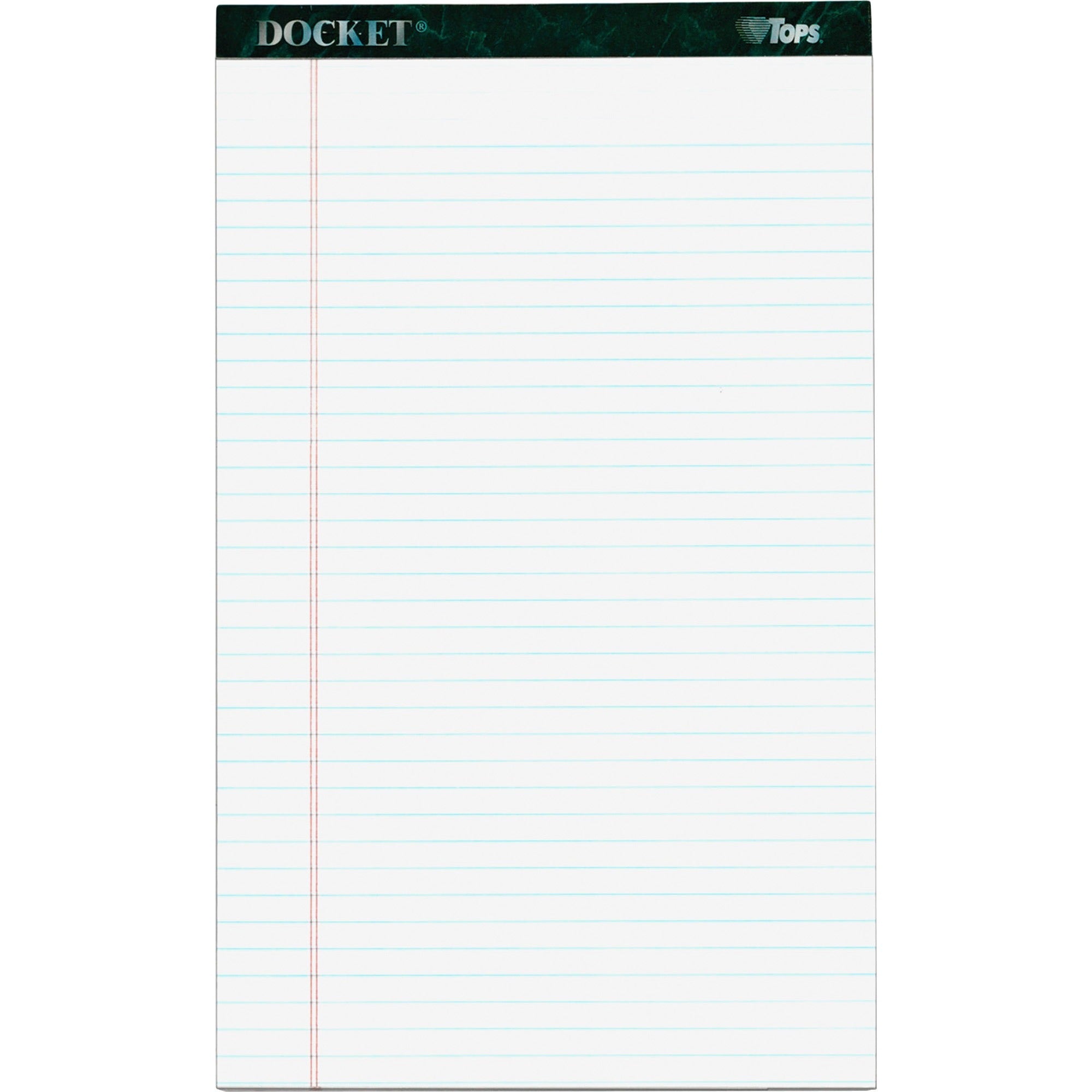 50 Sheets - Double Stitched - 0.34" Ruled - 16 lb Basis Weight - Legal - 8 1/2" x 14" Sheet Size - White Paper - Marble Green Binding - Perforated, Hard Cover, Resist Bleed-through - 12 / Pack