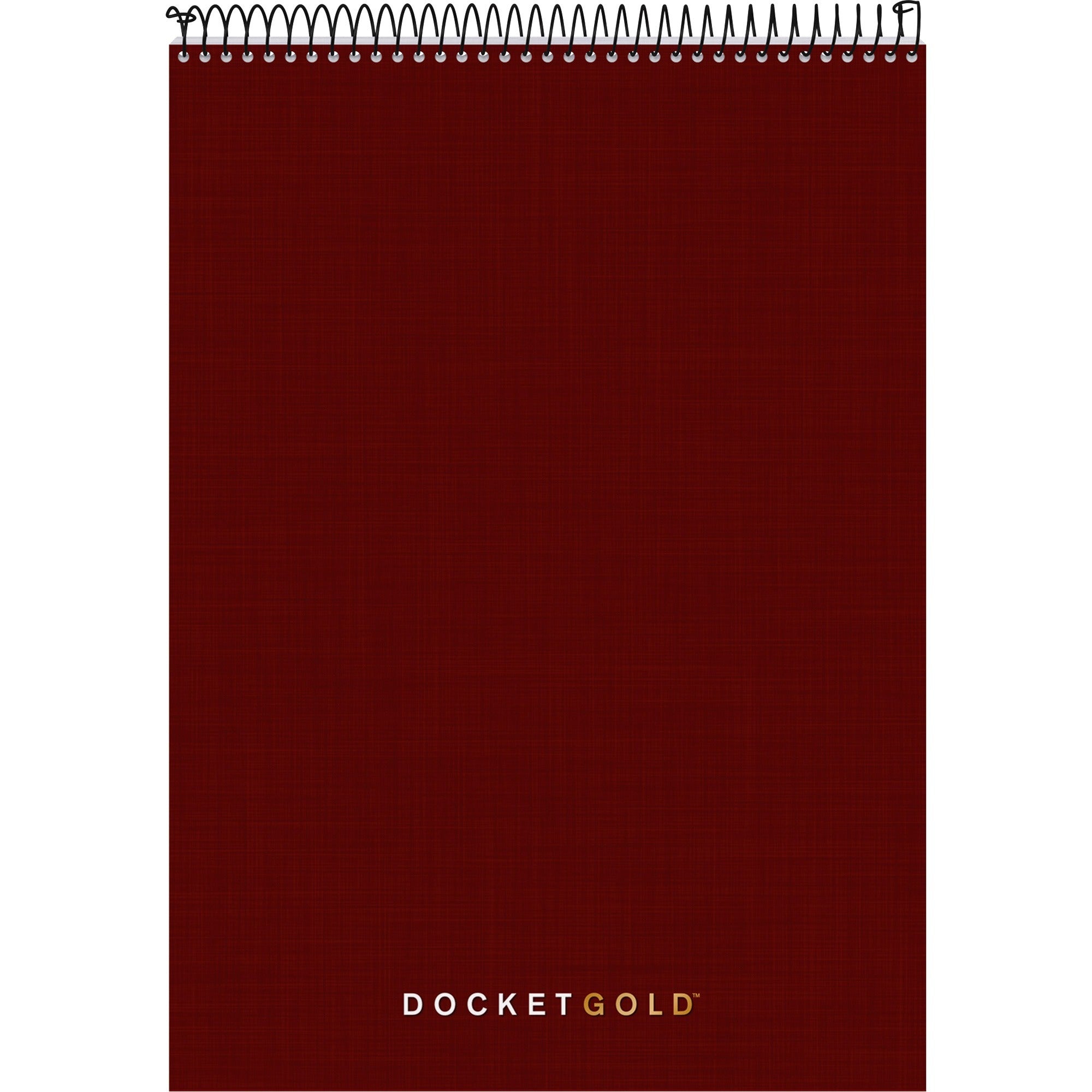 70 Sheets - Wire Bound - 20 lb Basis Weight - 8 1/2" x 11 3/4" Sheet Size - White Paper - Burgundy Chipboard Cover - Perforated, Repositionable, Heavyweight, Hard Cover - 1 Each