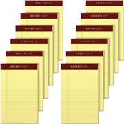 50 Sheets - 0.28" Ruled - 20 lb Basis Weight - Jr.Legal - 5" x 8" Sheet Size - Canary Paper - Burgundy Binding - Hard Cover, Perforated, Heavyweight - 12 / Pack