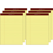 TOPS Docket Gold Legal Pads, Letter Size, 8.5" x 11", 50 Sheets per Pad, Canary Paper, Double Stitched Burgundy Top Binding, Perforated, Heavyweight Bond, 6 Pads per Pack