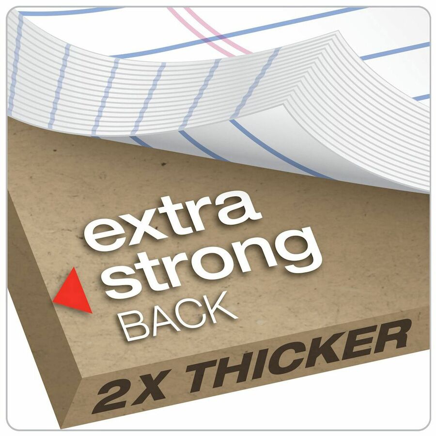 50 Sheets - Double Stitched - 0.34" Ruled - 20 lb Basis Weight - 8 1/2" x 11 3/4" Sheet Size - White Paper - Burgundy Binding - Perforated, Hard Cover, Resist Bleed-through, Easy Tear, Sturdy Back, Rigid - 12 / Pack