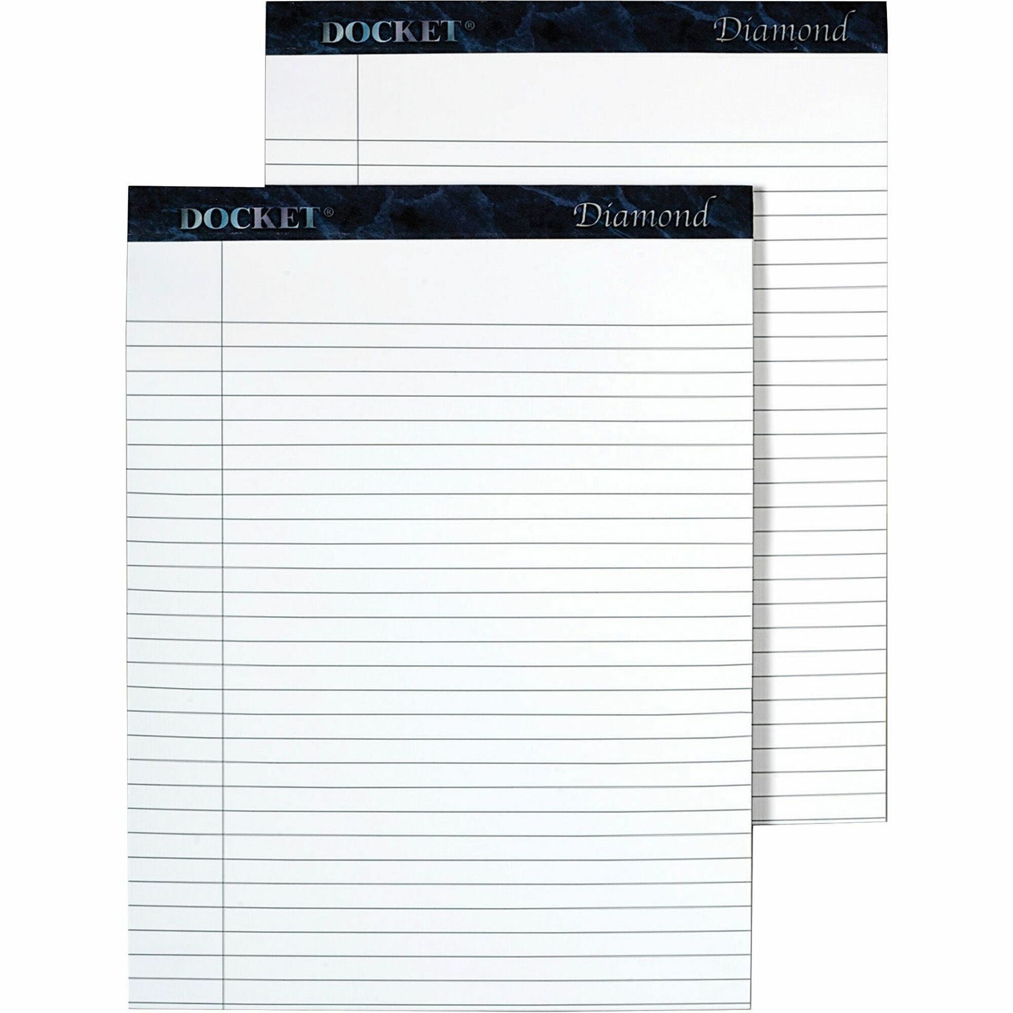 50 Sheets - Watermark - Double Stitched - 0.34" Ruled - 24 lb Basis Weight - 8 1/2" x 11 3/4" Sheet Size - White Paper - Blue Binding - Chipboard Cover - Perforated, Hard Cover, Stiff-back - 2 / Pack