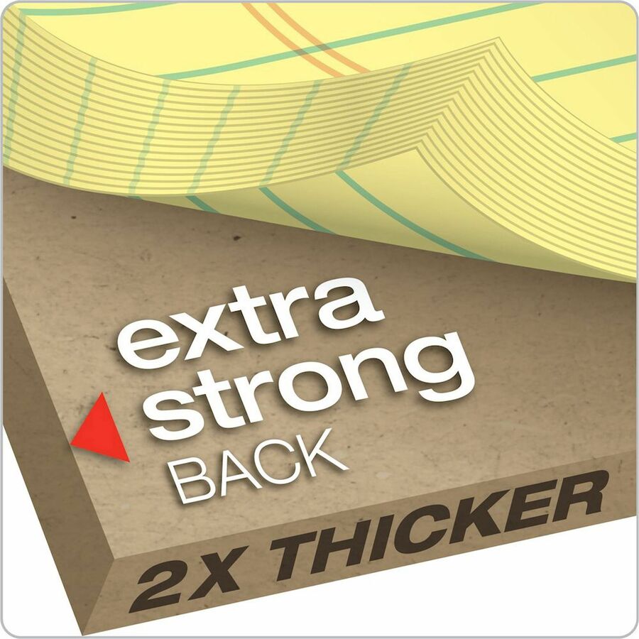 50 Sheets - Double Stitched - 0.34" Ruled - 20 lb Basis Weight - Legal - 8 1/2" x 14" Sheet Size - Canary Paper - Burgundy Binding - Perforated, Hard Cover, Heavyweight, Resist Bleed-through, Easy Tear, Sturdy Back, Rigid - 12 / Pack