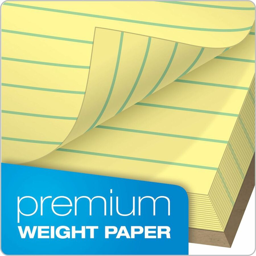 50 Sheets - Double Stitched - 0.34" Ruled - 20 lb Basis Weight - Legal - 8 1/2" x 14" Sheet Size - Canary Paper - Burgundy Binding - Perforated, Hard Cover, Heavyweight, Resist Bleed-through, Easy Tear, Sturdy Back, Rigid - 12 / Pack
