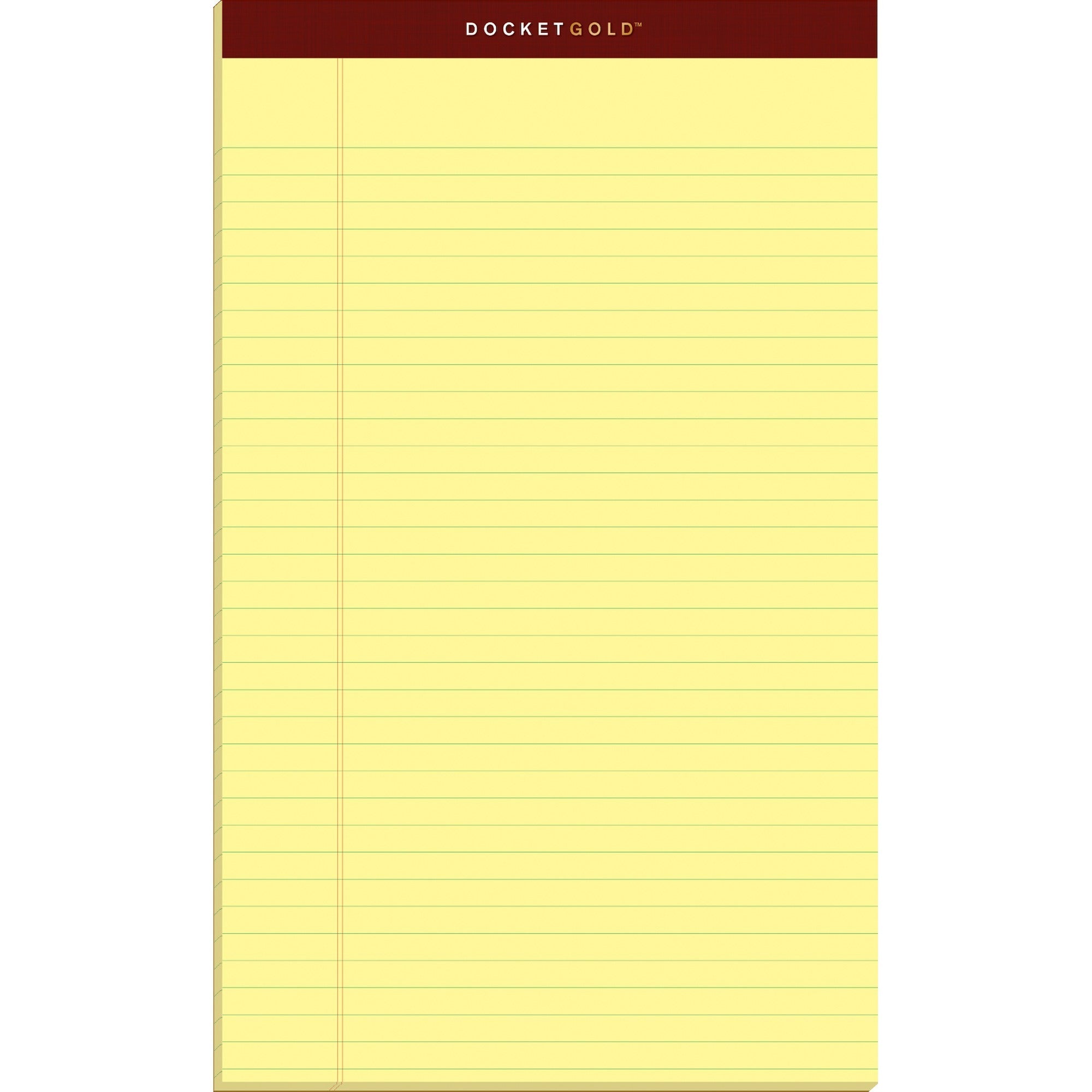 50 Sheets - Double Stitched - 0.34" Ruled - 20 lb Basis Weight - Legal - 8 1/2" x 14" Sheet Size - Canary Paper - Burgundy Binding - Perforated, Hard Cover, Heavyweight, Resist Bleed-through, Easy Tear, Sturdy Back, Rigid - 12 / Pack