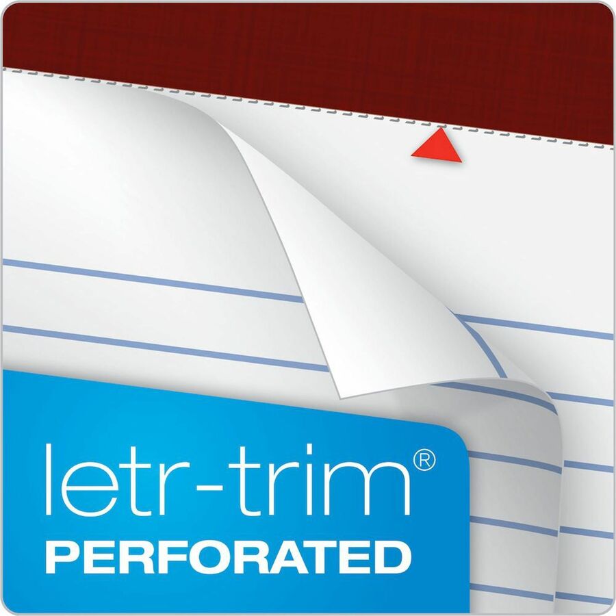 50 Sheets - Double Stitched - 0.34" Ruled - 20 lb Basis Weight - Legal - 8 1/2" x 14" Sheet Size - White Paper - Burgundy Binding - Perforated, Hard Cover, Heavyweight, Bond Paper, Resist Bleed-through, Easy Tear, Sturdy Back, Rigid - 12 / Pack