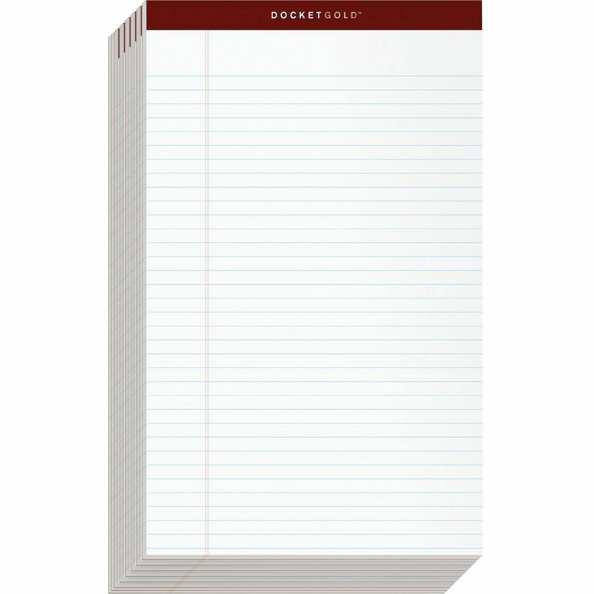 50 Sheets - Double Stitched - 0.34" Ruled - 20 lb Basis Weight - Legal - 8 1/2" x 14" Sheet Size - White Paper - Burgundy Binding - Perforated, Hard Cover, Heavyweight, Bond Paper, Resist Bleed-through, Easy Tear, Sturdy Back, Rigid - 12 / Pack