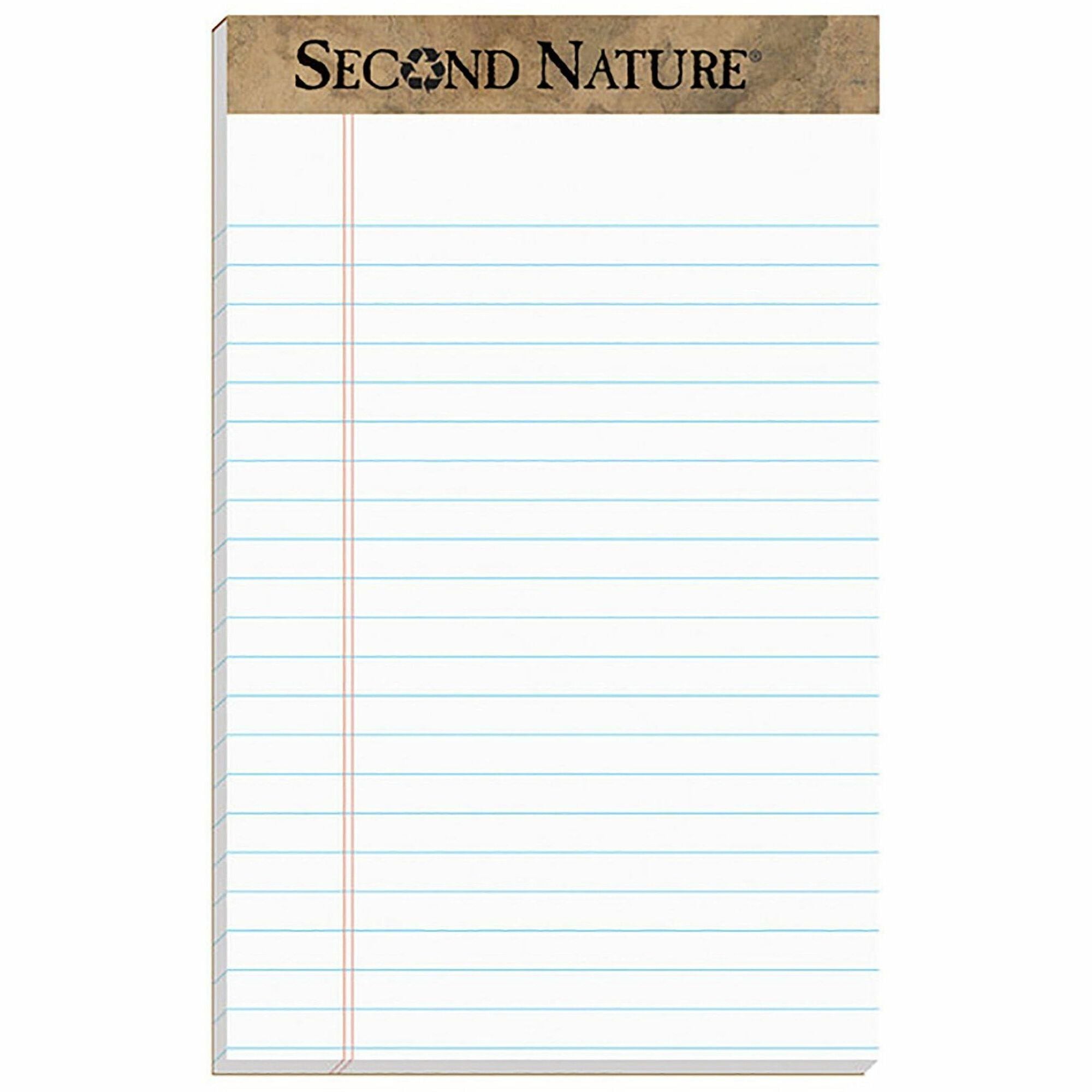 50 Sheets - 0.28" Ruled - 16 lb Basis Weight - Jr.Legal - 5" x 8" Sheet Size - White Paper - Perforated - Recycled - 1 Dozen