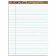 50 Sheets - 0.34" Ruled - Red Margin - 15 lb Basis Weight - 8 1/2" x 11 3/4" Sheet Size - White Paper - Perforated, Resist Bleed-through, Easy Tear - Recycled - 1 Dozen