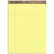 50 Sheets - 0.34" Ruled - Red Margin - 15 lb Basis Weight - 8 1/2" x 11 3/4" Sheet Size - Canary Paper - Perforated, Resist Bleed-through, Easy Tear - Recycled - 1 Dozen