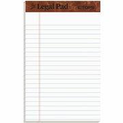 TOPS The Legal Pad Writing Pad - 50 Sheets - Double Stitched - 0.28" Ruled - 16 lb Basis Weight - Jr.Legal - 5" x 8" Sheet Size - White Paper - Chipboard Cover - Perforated, Hard Cover, Removable - 1 Dozen
