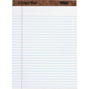 TOPS Letr-trim Perforated Legal Pads - 50 Sheets - Double Stitched - 0.34" Ruled - 16 lb Basis Weight - 8 1/2" x 11 3/4" Sheet Size - White Paper - Perforated, Hard Cover - 1 Dozen