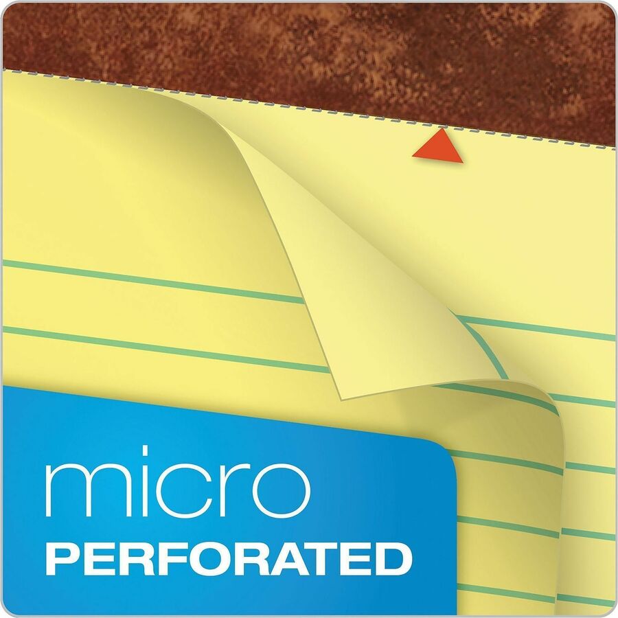 50 Sheets - Double Stitched - 0.34" Ruled - 16 lb Basis Weight - Legal - 8 1/2" x 14" Sheet Size - Canary Paper - Perforated, Hard Cover, Heavyweight - 1 Dozen