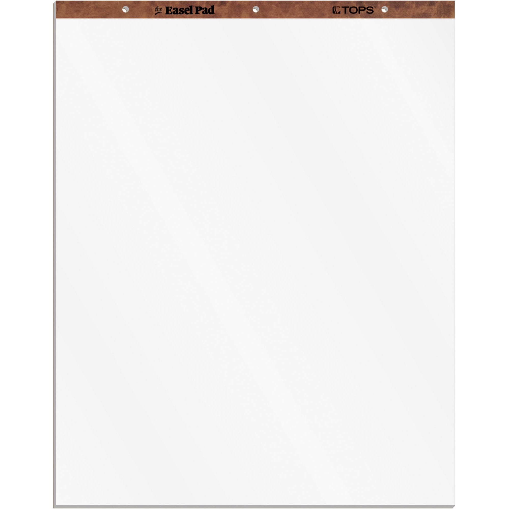 50 Sheets - Plain - 16 lb Basis Weight - 27" x 34" Sheet Size - White Paper - Perforated, Bond Paper, Leatherette Head Strip - 2 / Carton