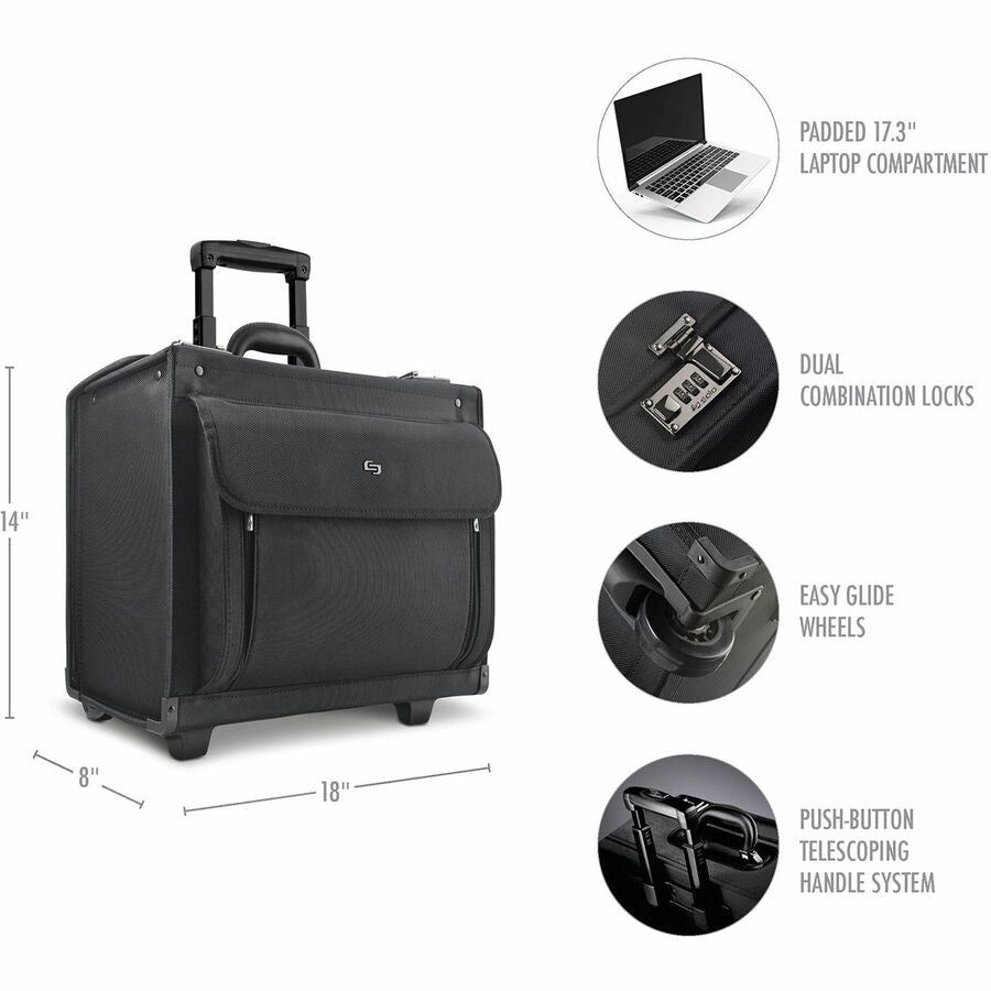 Solo Classic Carrying Case (Roller) for 17" Notebook - Black