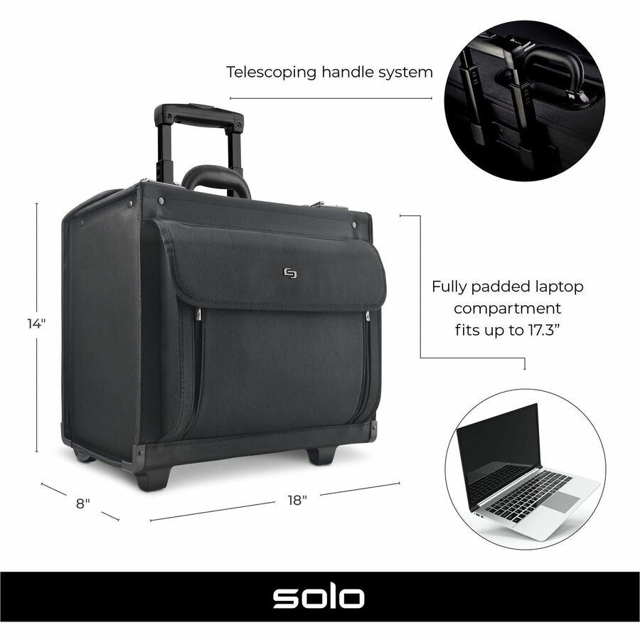 Solo Classic Carrying Case (Roller) for 17" Notebook - Black