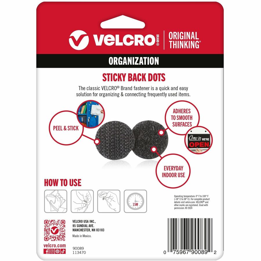 0.62" Diameter - Black - For Mounting, Multi Surface, Smooth Surface, Hanging, Indoor, Outdoor, Metal, Glass - 50 / Pack