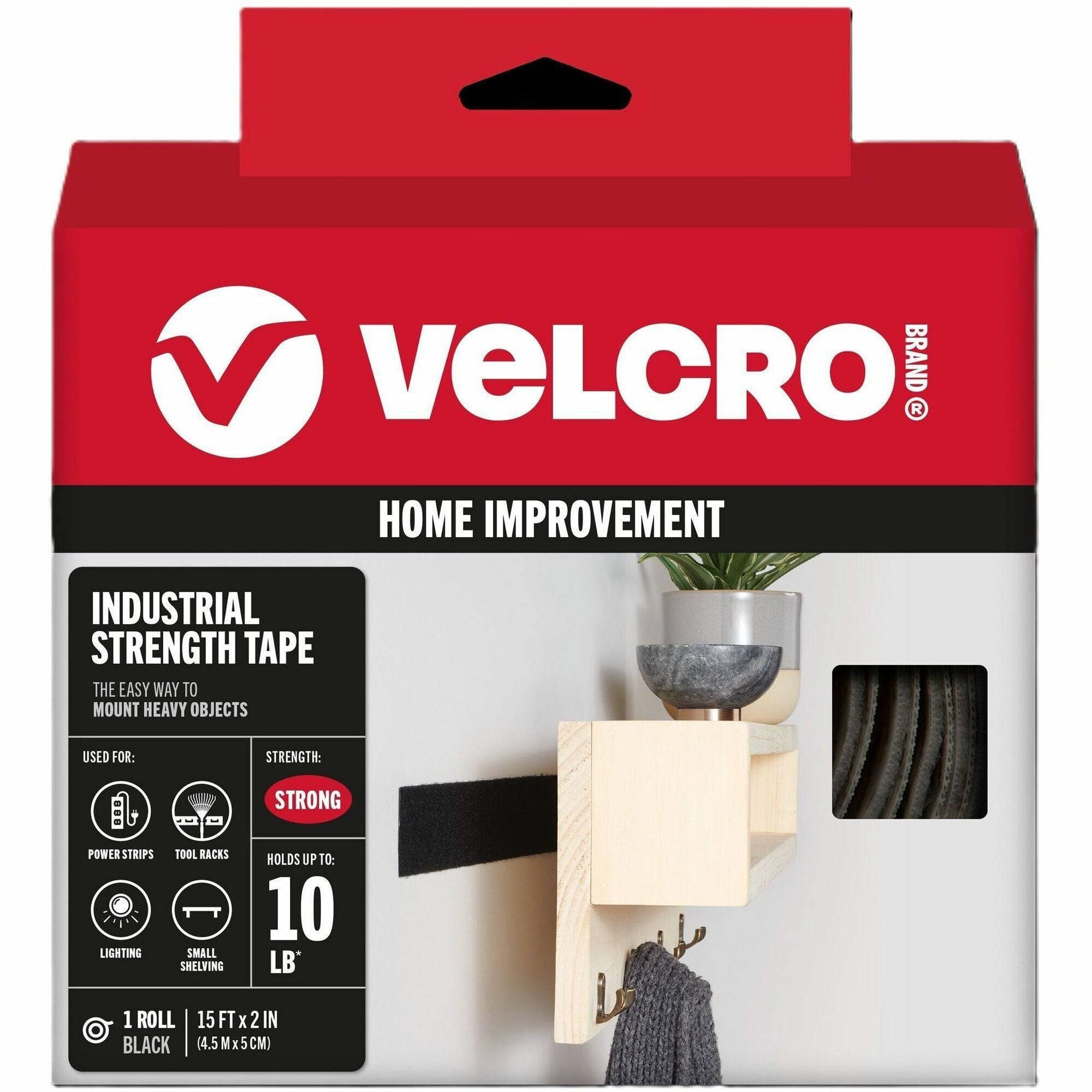 15 ft Length x 2" Width - Black - Temperature Resistant, Water Proof - For Holding Roll - 1 Roll