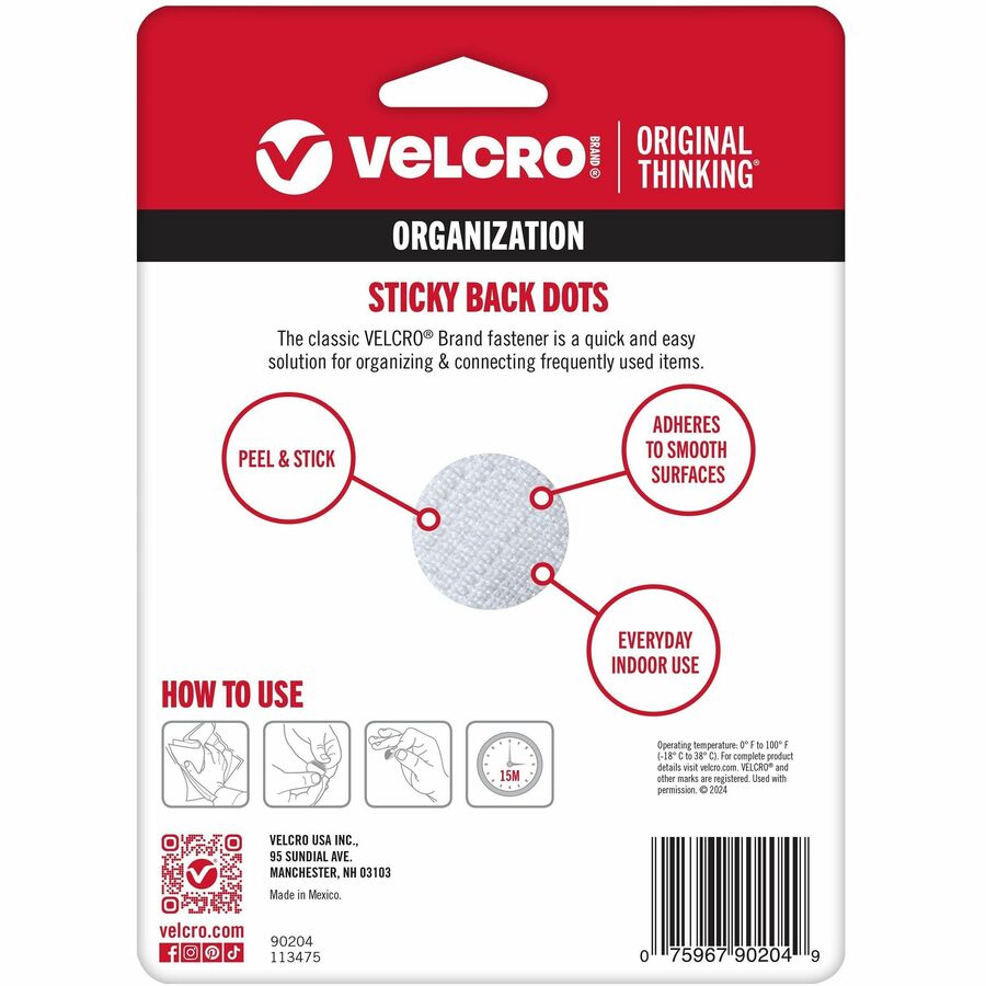 0.63" Diameter - White - For Mounting, Multi Surface, Glass, Tile, Plastic, Metal, School, Office, Home - 100 / Pack