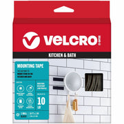 10 ft Length x 1" Width - White - Water Resistant, Temperature Resistant, Humidity Resistant, Moisture Resistant - For Tools, Equipment, Glass, Hanging, Project, Industrial, Garage, Indoor, Outdoor, Mounting, Storing, ... - 1 Roll